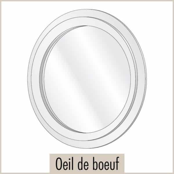 Fenêtre en forme de rond appelée Oeil de boeuf.